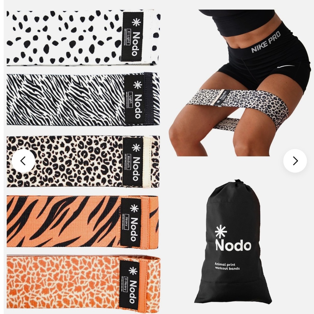 NODO Resistance Bands Set for Strength Training. 5-pack with Travel Bag